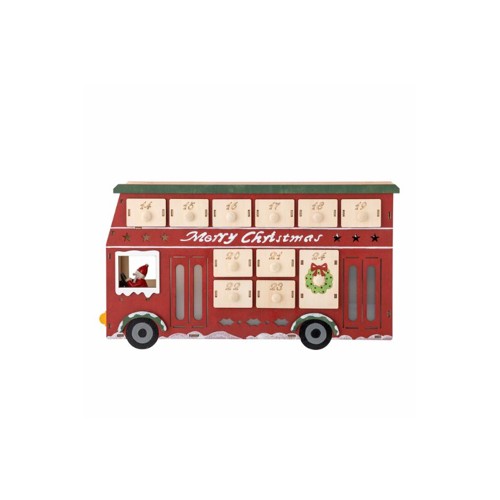 Bloomingville - Edward Calendar with Light - Red - Plywood