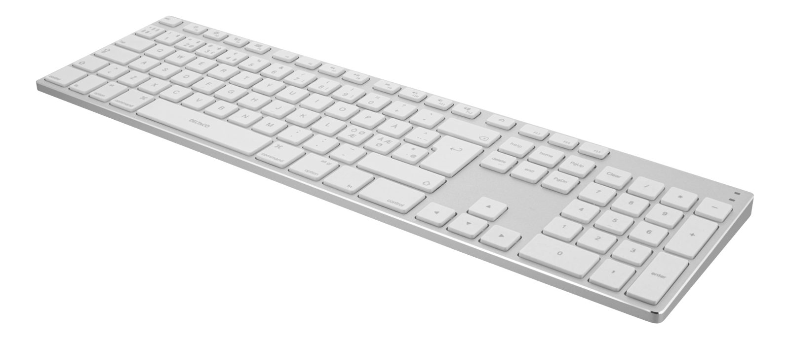 Deltaco TB-402 Bluetooth, aluminium, laddningsbart, Mac/Windows, nordiskt - Silver, bild 2