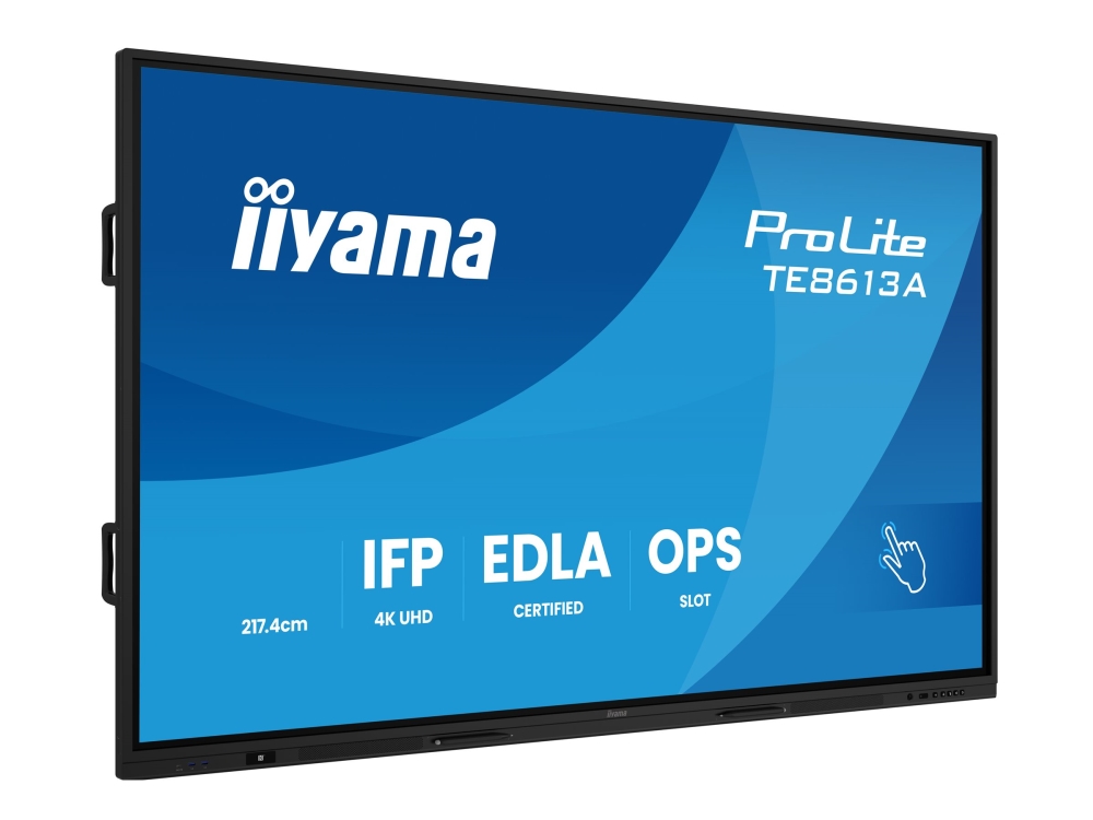 iiyama ProLite TE8613A-B3AG - 86 Diagonal klass (85.6 visbar) LED-bakgrundsbelyst LCD-skärm - interaktiv digital skyltning - med pekskärm (multi-touch) / PC-anslutning som tillval - 4K UHD (2160p) 3840 x 2160 - svart ram med matta ytor