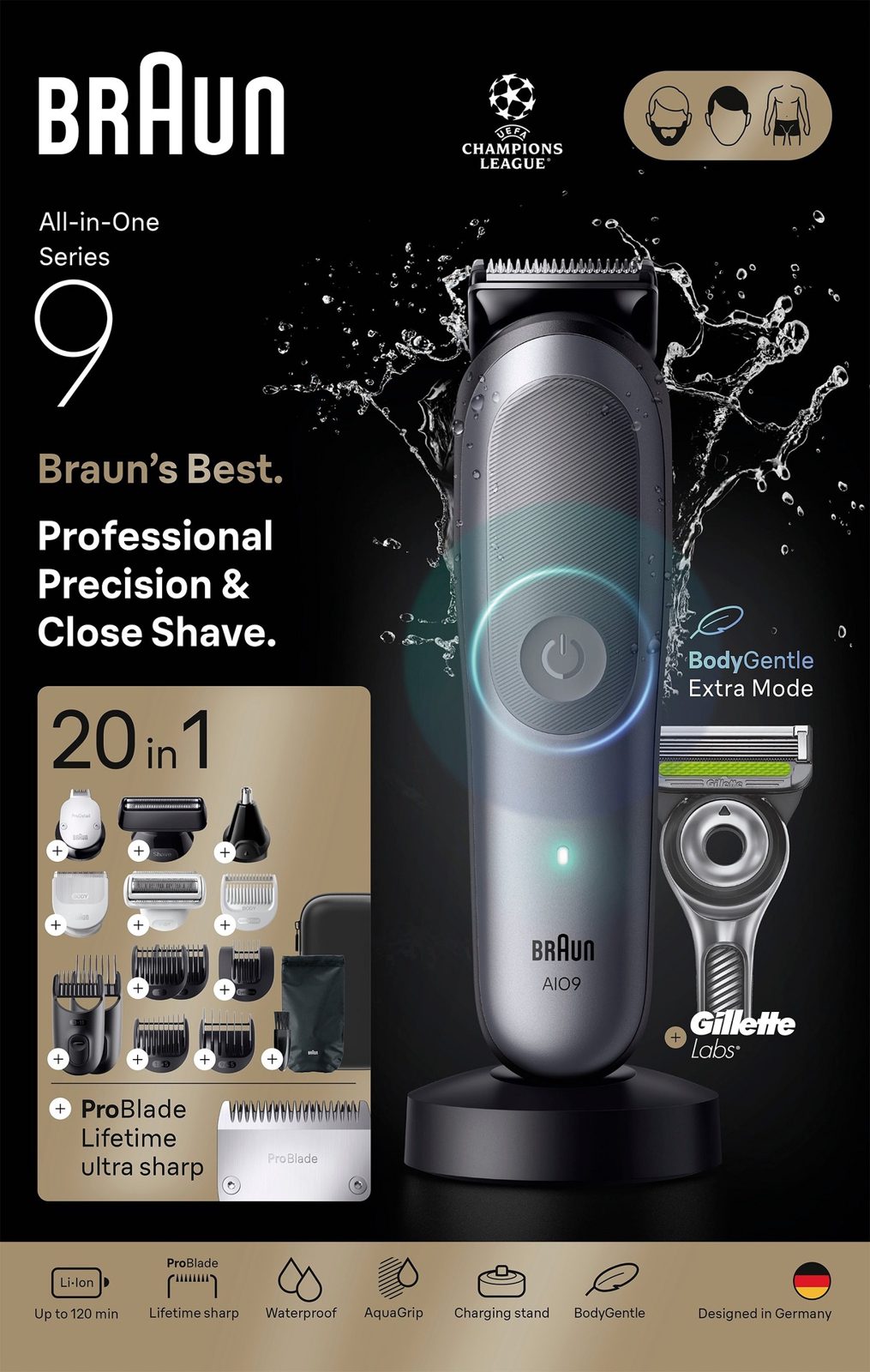Braun All-in-One Trimmer Kit Series 9 AIO9540 Multitrimmer med 20 tillbehör, bild 2