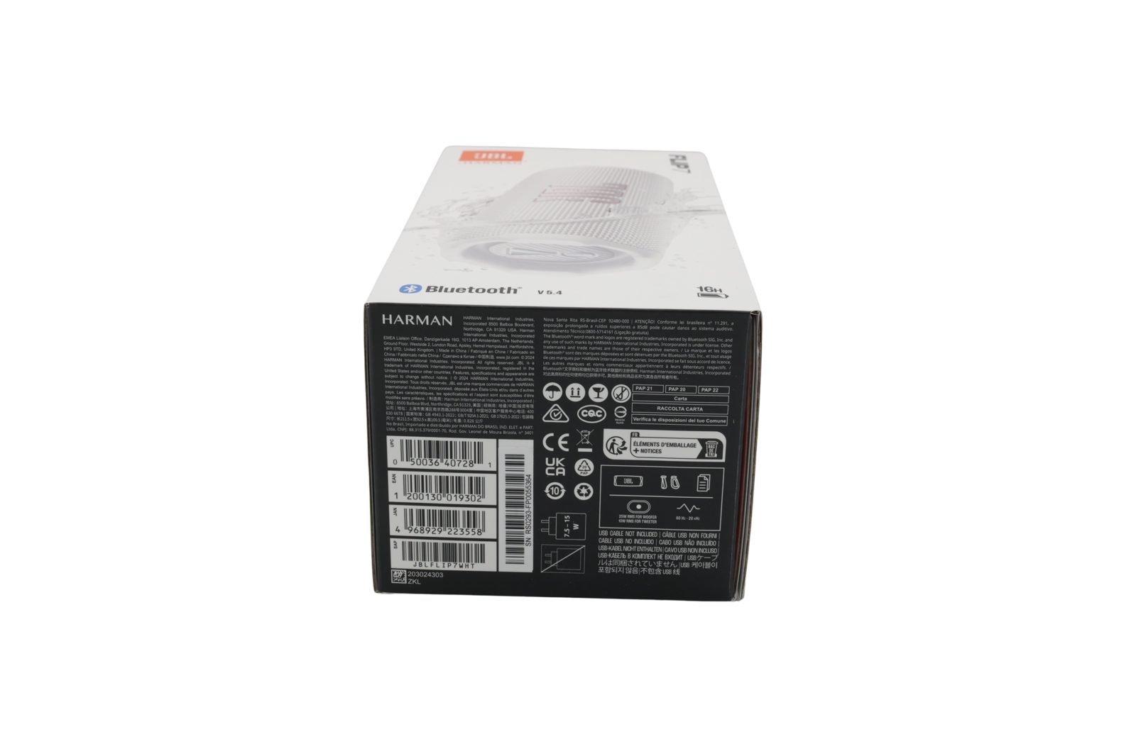 JBL Flip 7 Bluetooth-högtalare, vit, bild 3