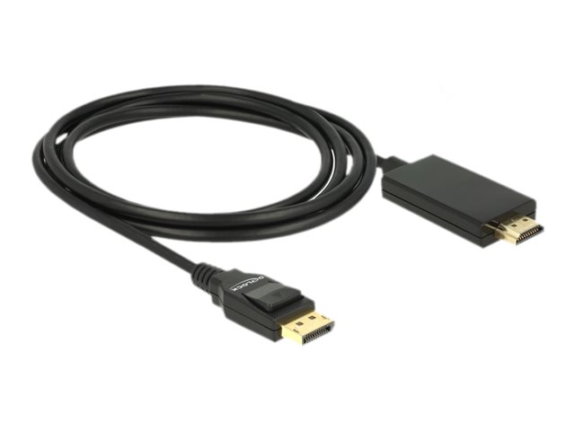 Delock DisplayPort till höghastighets-HDMI-kabel, passiv, 4K @ 30Hz, 2m - svart