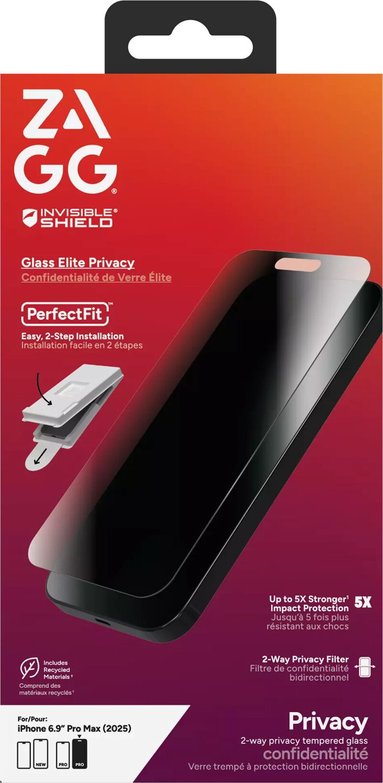 ZAGG Elite Privacy skärmskydd för iPhone 17 Pro Max, bild 4