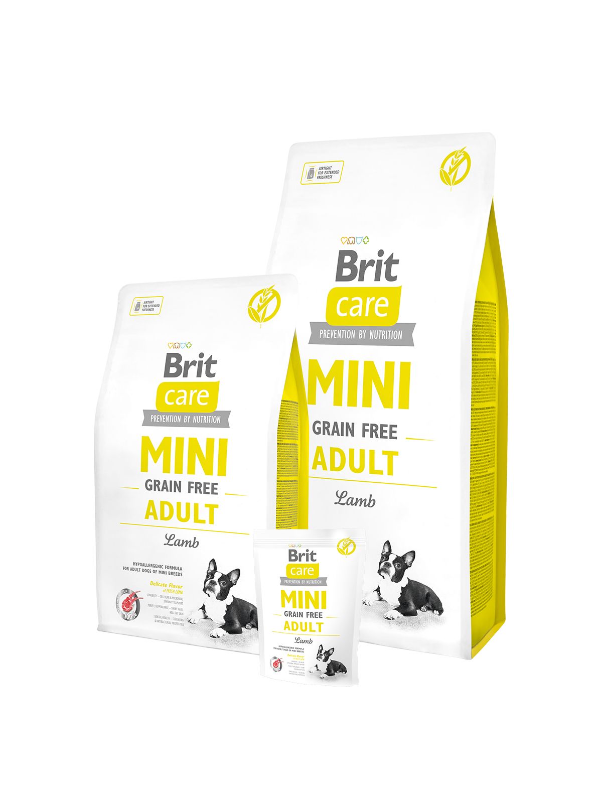 Brit Care Mini Grain Free Adult torrfoder för hund, lamm, 2 kg