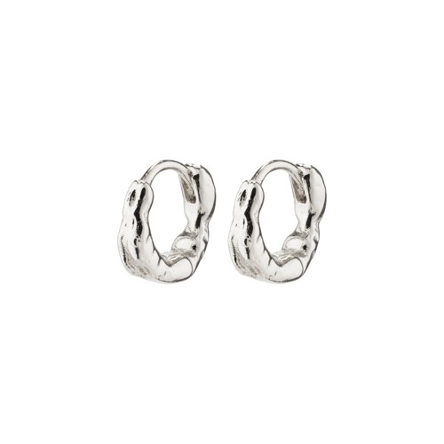 PILGRIM - EDDY Organic Shaped Mini Huggie Hoops - Silver-Plated - 10 mm