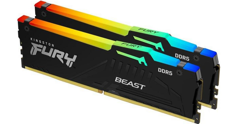 Kingston 32GB (2x16GB) DDR5 5600MHz CL40 FURY Beast RGB