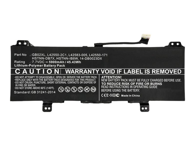 CoreParts - Batteri för bärbar dator (likvärdigt med: HP GB02XL, HP HSTNN-DB7X) - 7,7 V - litiumjon - 5900 mAh - 45.43 Wh - svart