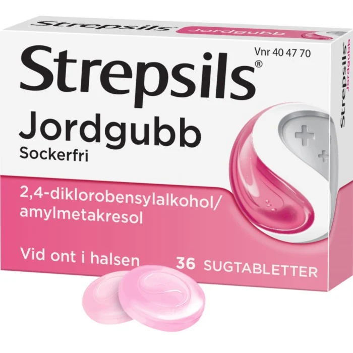 Strepsils Jordgubb Sugtablett 36 st