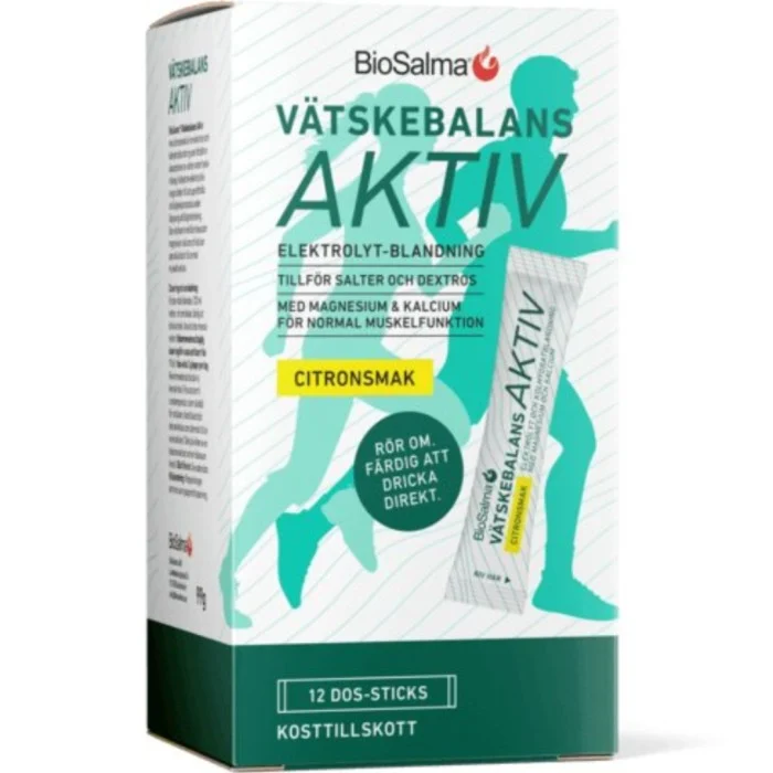 BioSalma Vätskebalans Aktiv, Citronsmak, 12 dos-sticks