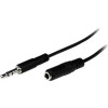 Förlängningsljudkabel stereo 3,5 mm, slim, 1 meter - Svart, bild 2