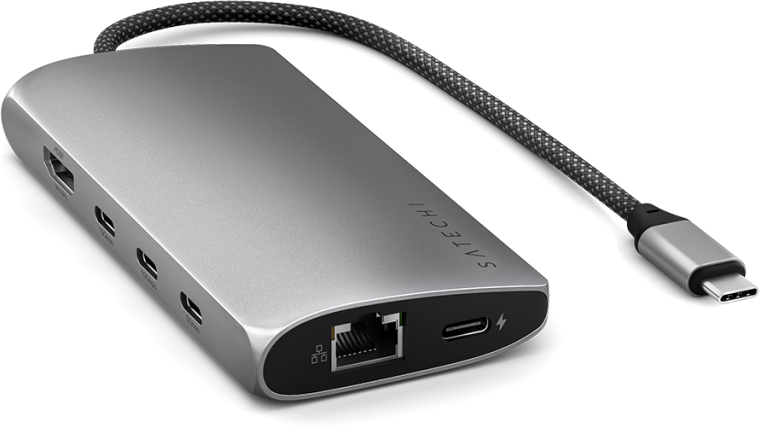 Satechi USB-C Multiport Adapter 8K med Ethernet Rymdgrå, bild 3