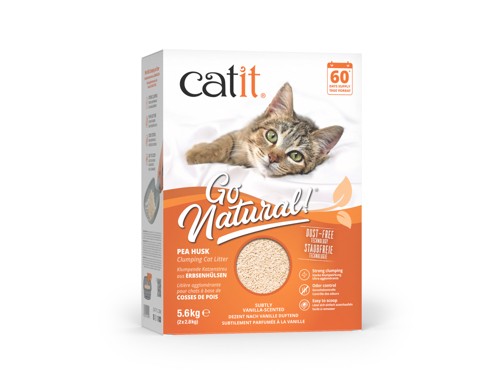 Catit - Go Natural! Pea Husk Pellet Clumping Cat Litter - Vanilla Scent - 2 x 2.8kg (5.6kg total), bild 2