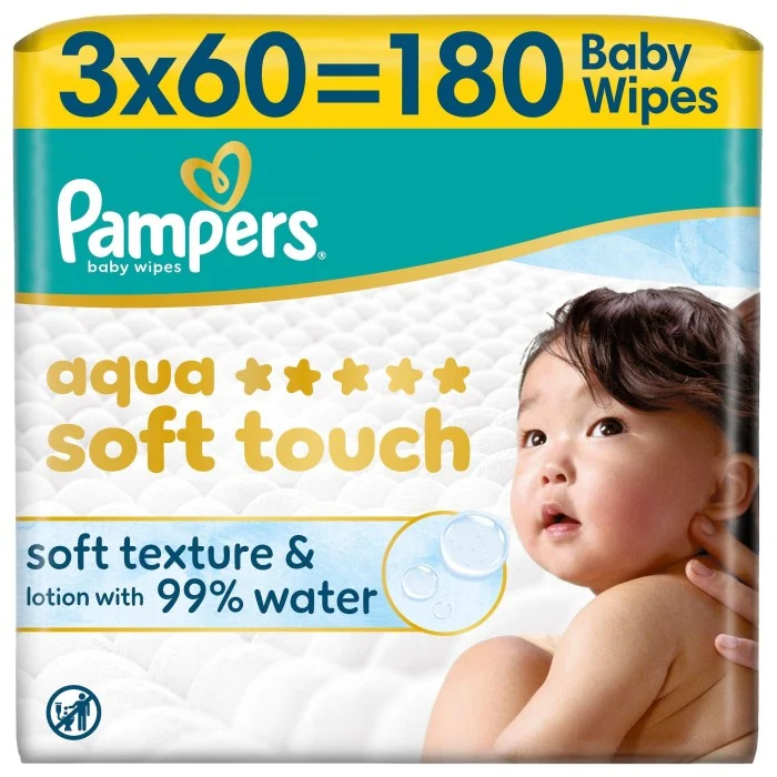 Pampers Aqua Soft Touch tvättservetter 180 st
