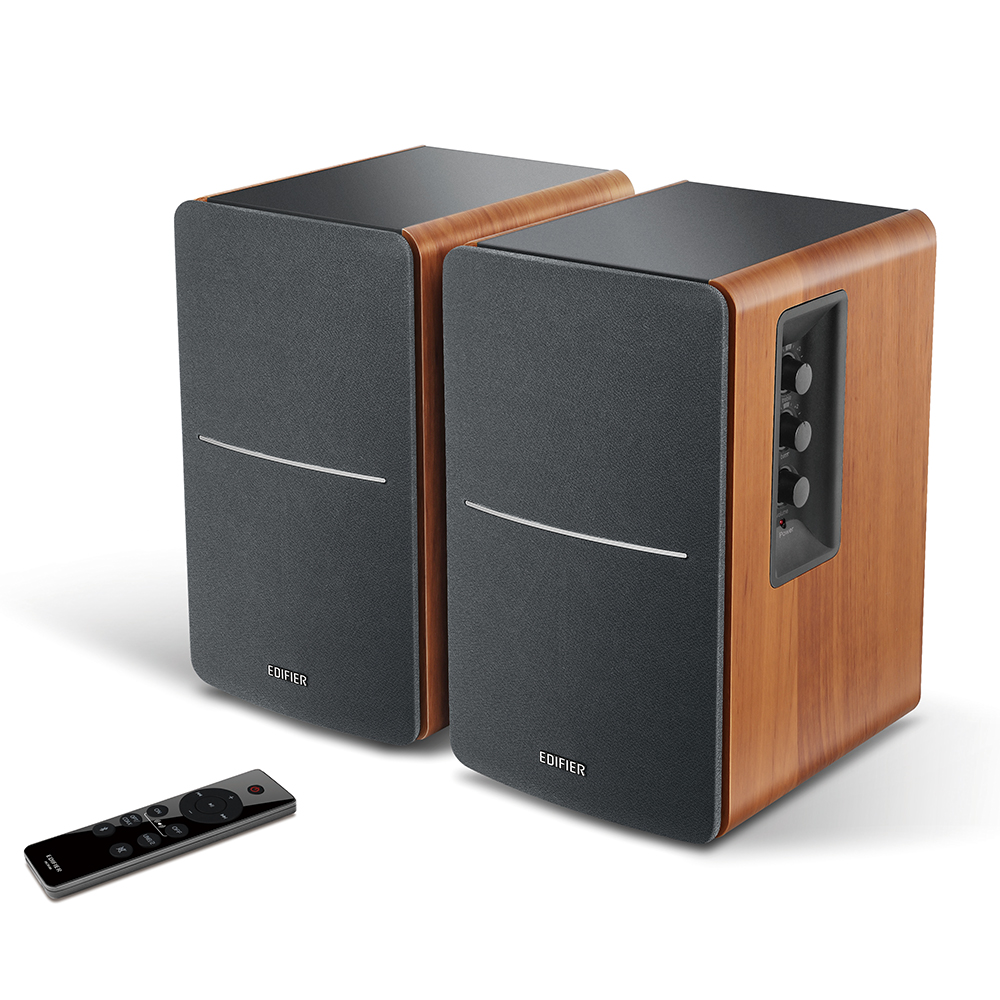 Edifier R1280DBs 2x21W RMS, Bluetooth, optisk/coax, med fjärrkontroll - Brun, bild 4