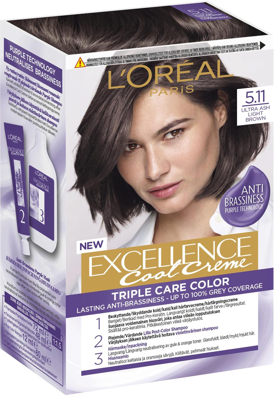 L'Oréal Paris Excellence Ultra Ash Light Brown 1 pcs