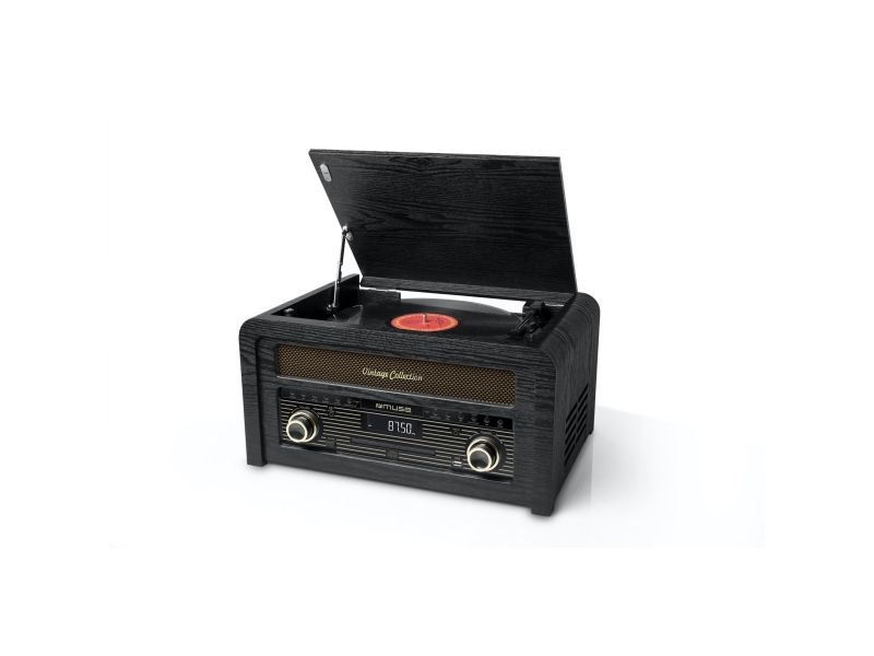 Muse MT-115W skivspelare, 33, 45, 78 varv per minut, svart/guld