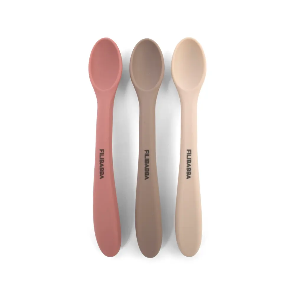 Filibabba - Silicone feeding spoons 3-pack - Rose Mix (FI-03802)