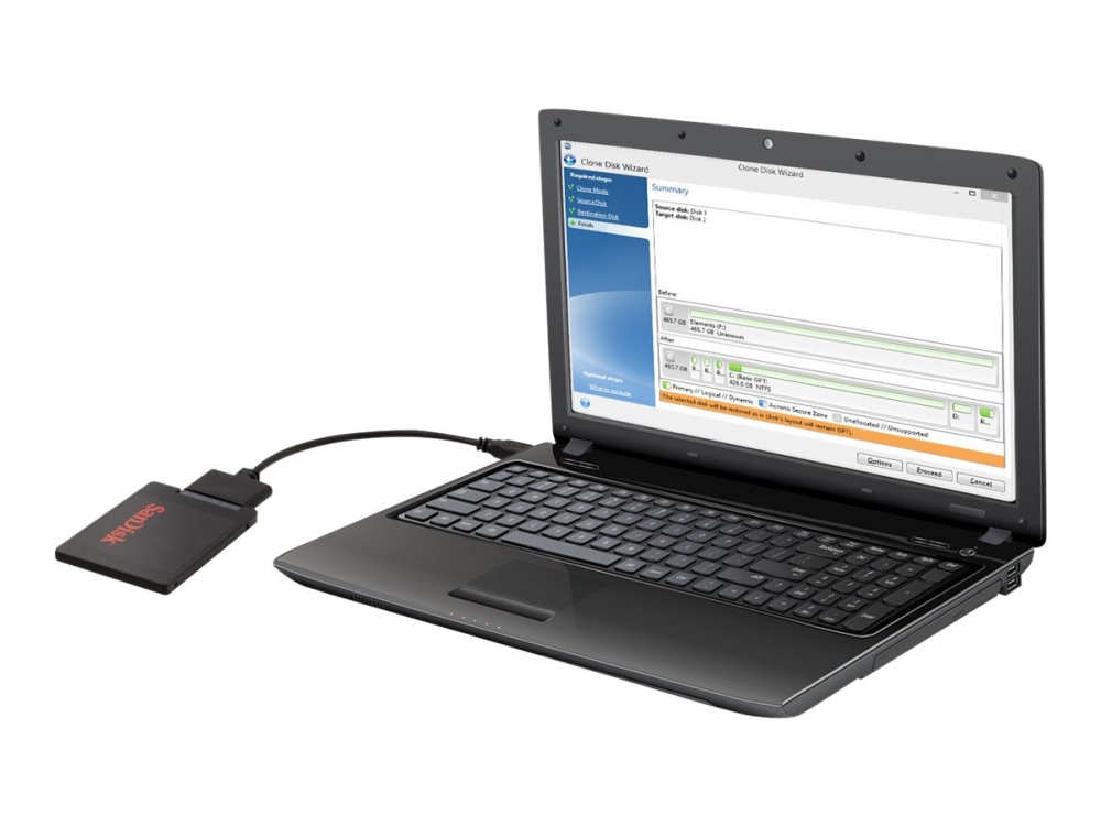Sandisk SSD Notebook Upgrade Tool Kit - Kontrollerkort - SATA - USB 3.0