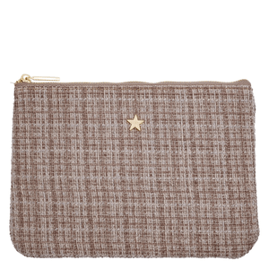 DARK Tweed Small Pouch Warm Taupe