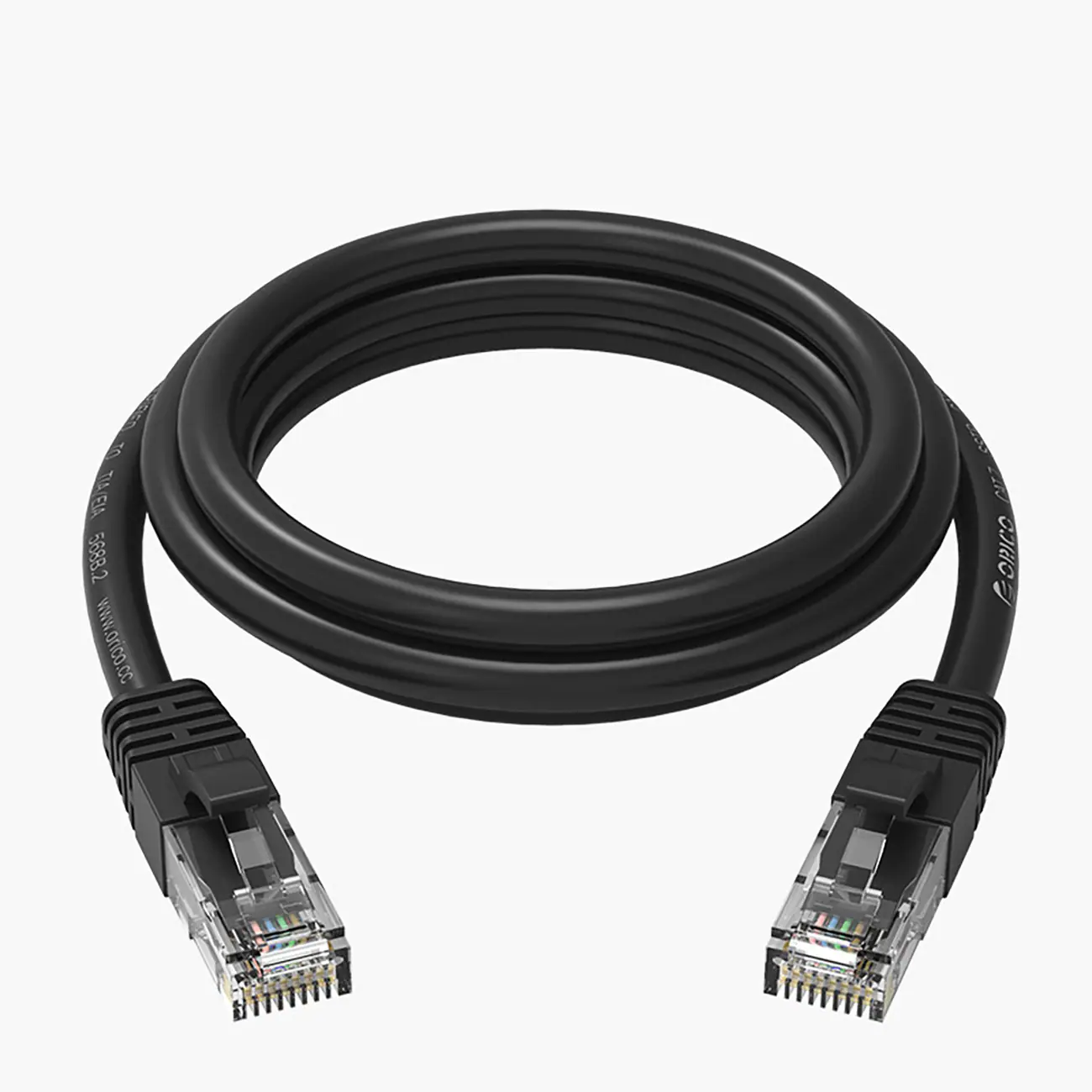 Orico PUG-C6 CAT6 1000 Mbps RJ45 Ethernet-nätverkskabel (LAN), rund, 20 m – svart, bild 2