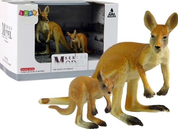 LeanToys figursats 2 figurer kängurur med ungar