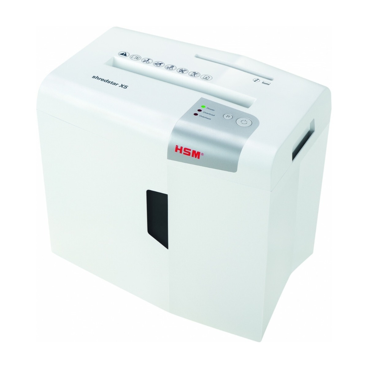 HSM X5 Dokumentförstörare Partikelsnitt 58 Db 22 cm silver, vit