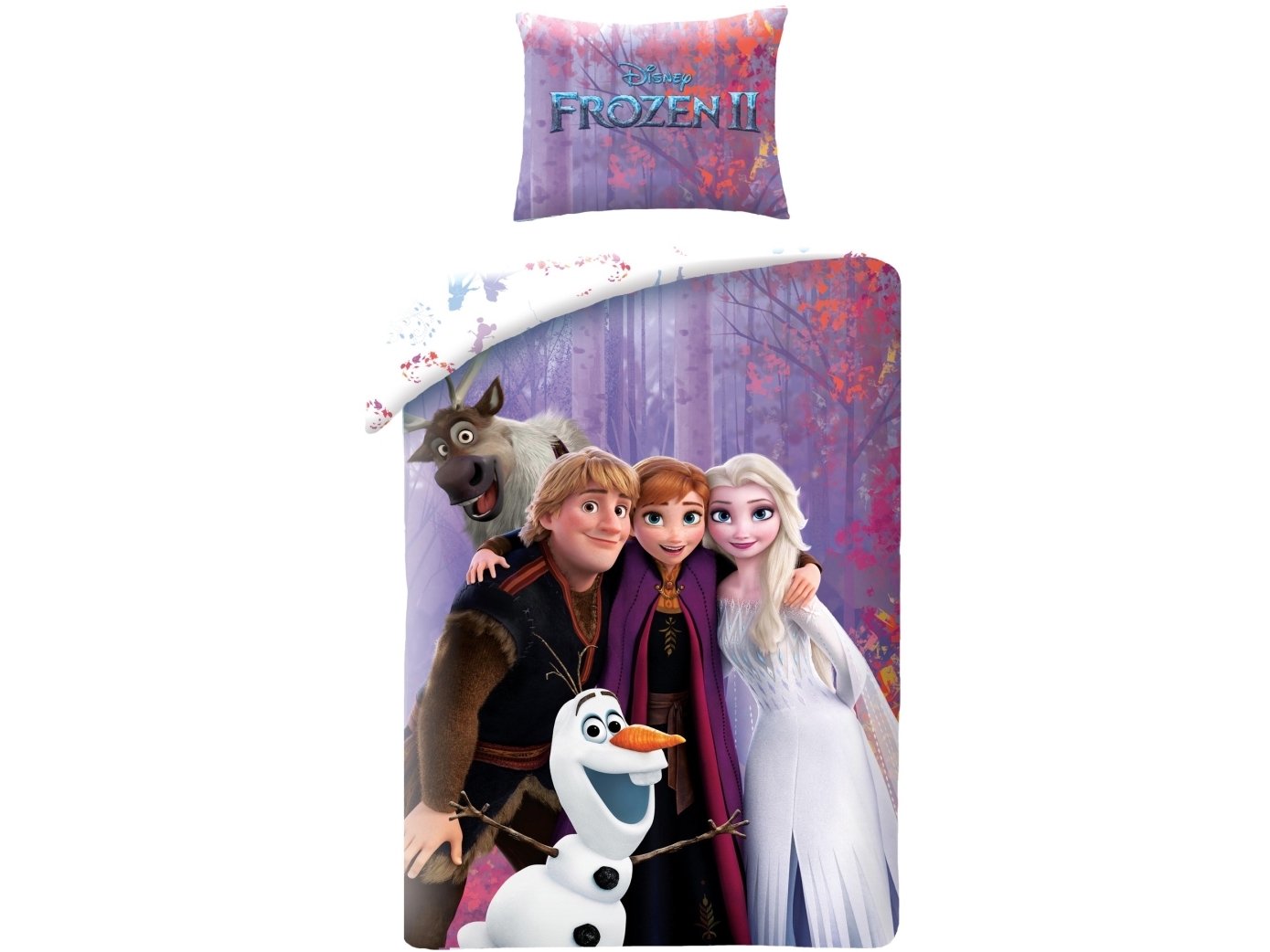 Disney Frost 2 sängkläder med Elsa, Anna, Kristoffer & Olaf