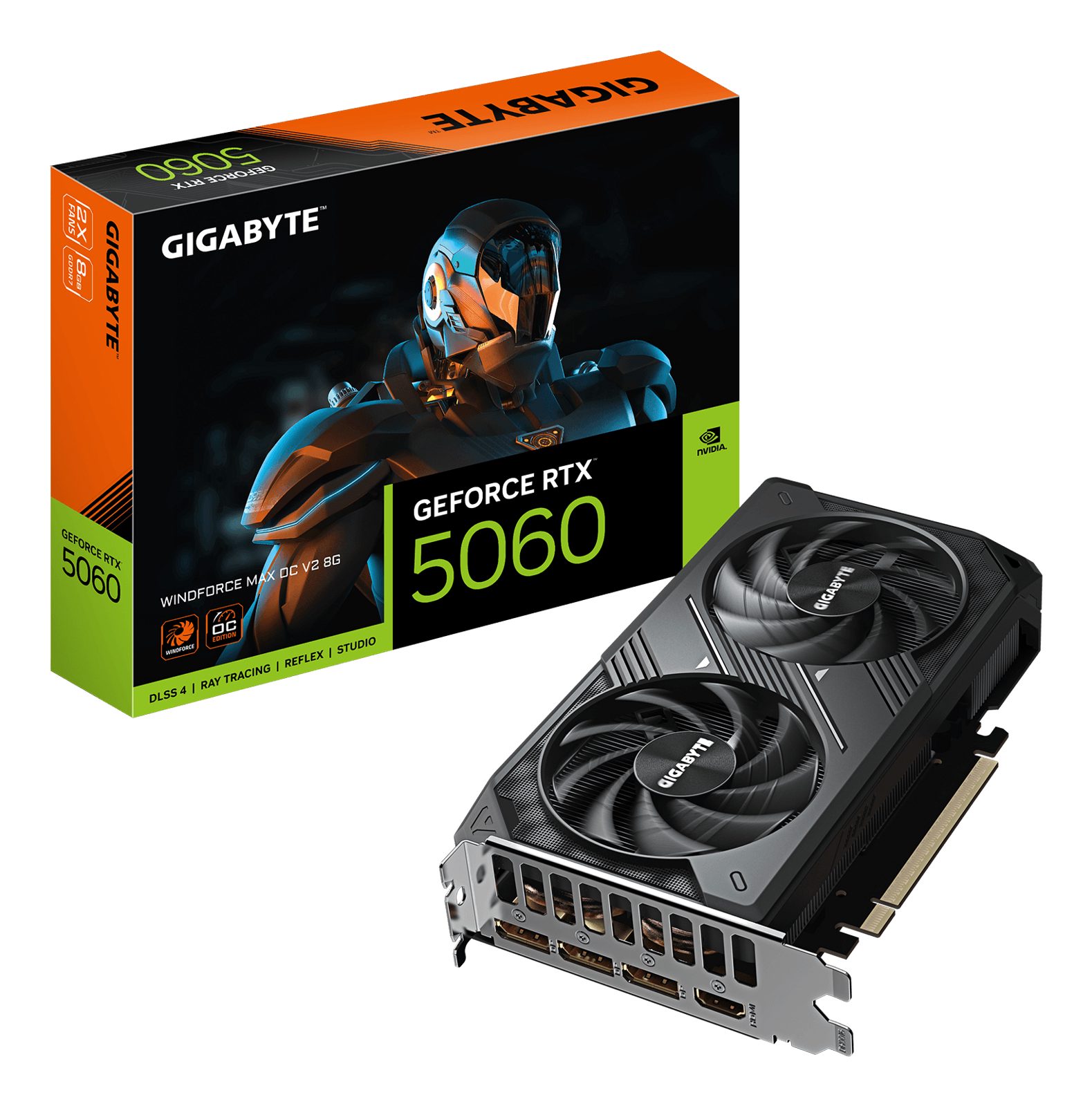 Gigabyte GeForce RTX 5060 WINDFORCE MAX OC V2 8 GB GDDR7, HDMI/3xDP, bild 3