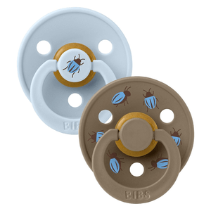 BIBS Studio Colour Pacifier Beetle Mix Latex Round Baby Blue/Dark Oak Size 1 2pcs, bild 3