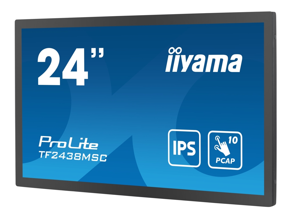 iiyama ProLite TF2438MSC-B1 - LED-skärm - 24 (23.8 visbar) - öppen ram - pekskärm - 1920 x 1080 Full HD (1080p) - IPS - 600 cd/m² - 1000:1 - 5 ms - HDMI, DisplayPort - högtalare - svart, matt