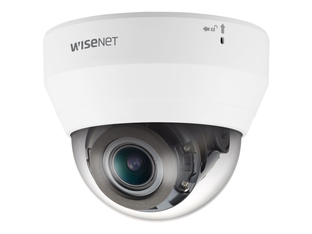 Hanwha Vision WiseNet Q QND-7082R - Nätverksövervakningskamera - kupol - färg (Dag&Natt) - 4 MP - 2560 x 1440 - motoriserad - ljud - komposit - LAN 10/100 - MJPEG, H.264, H.265 - Likström 12 V/PoE klass 3