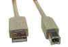 USB 2.0-kabel A ha till B ha, 1 meter - Beige