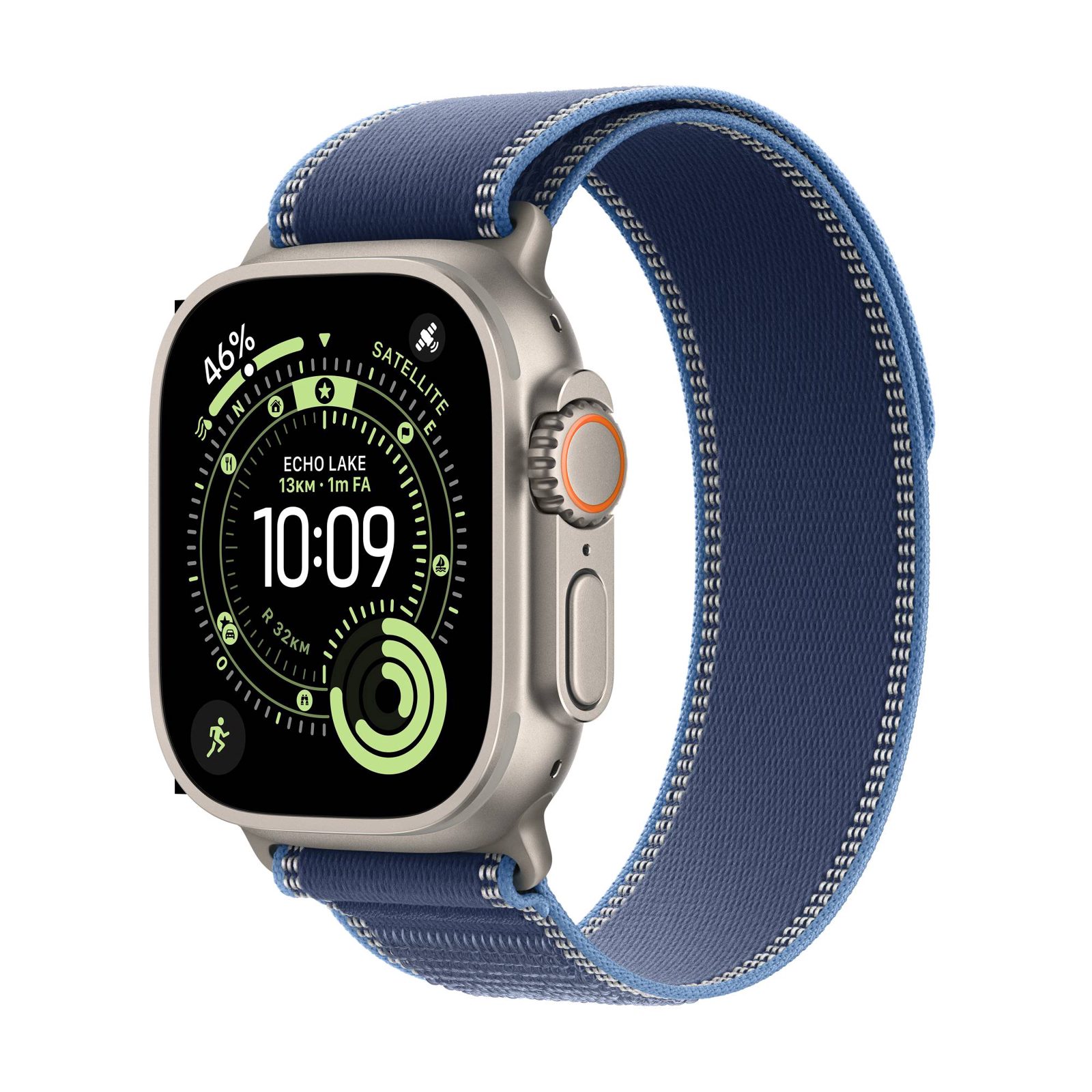 Apple Watch Ultra 3 GPS + Cell 49 mm naturlig titan, blå/klarblå terrängloop - M/L, bild 4