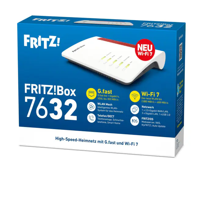 FRITZ! Box 7632 G.fast/Wi‑Fi 7 – Router – WLAN