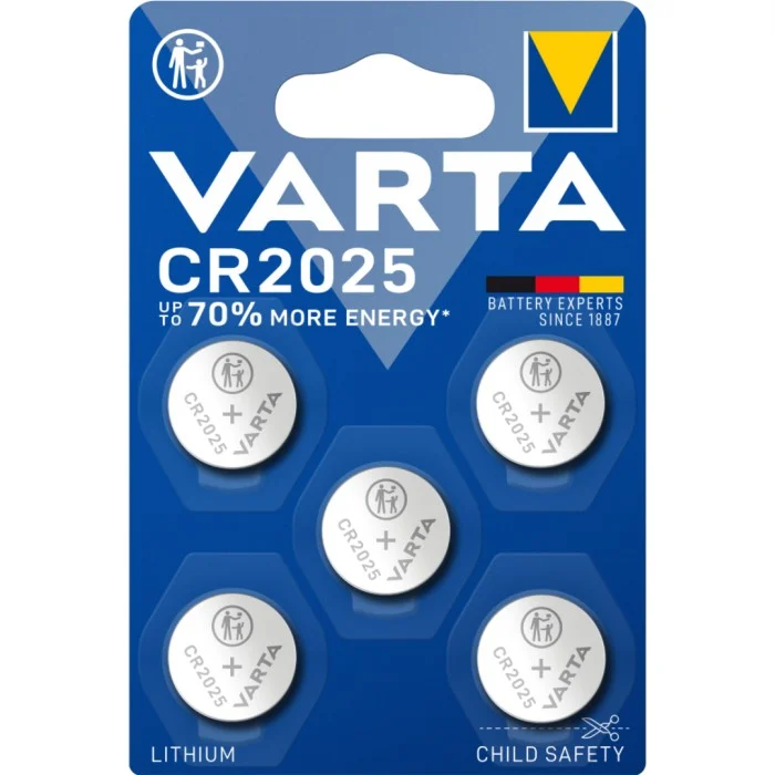 VARTA CR2025 knappbatteri, 5 st