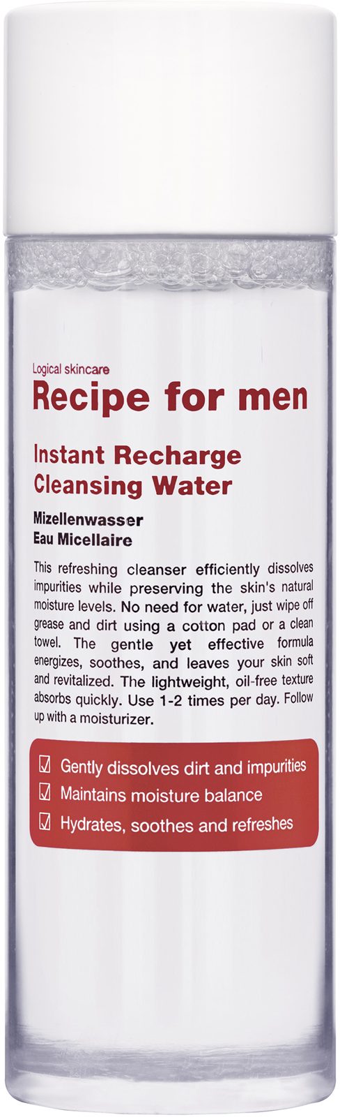 Recipe For Men Instant Recharge Cleansing Water 100 ml