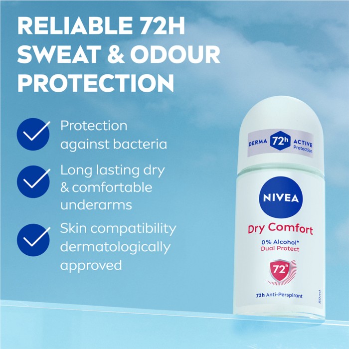 NIVEA Antiperspirant Deo Dry Comfort Roll On 50 ml