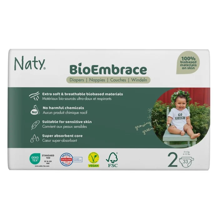 Naty BioEmbrace Blöjor Storlek 2, 33 st
