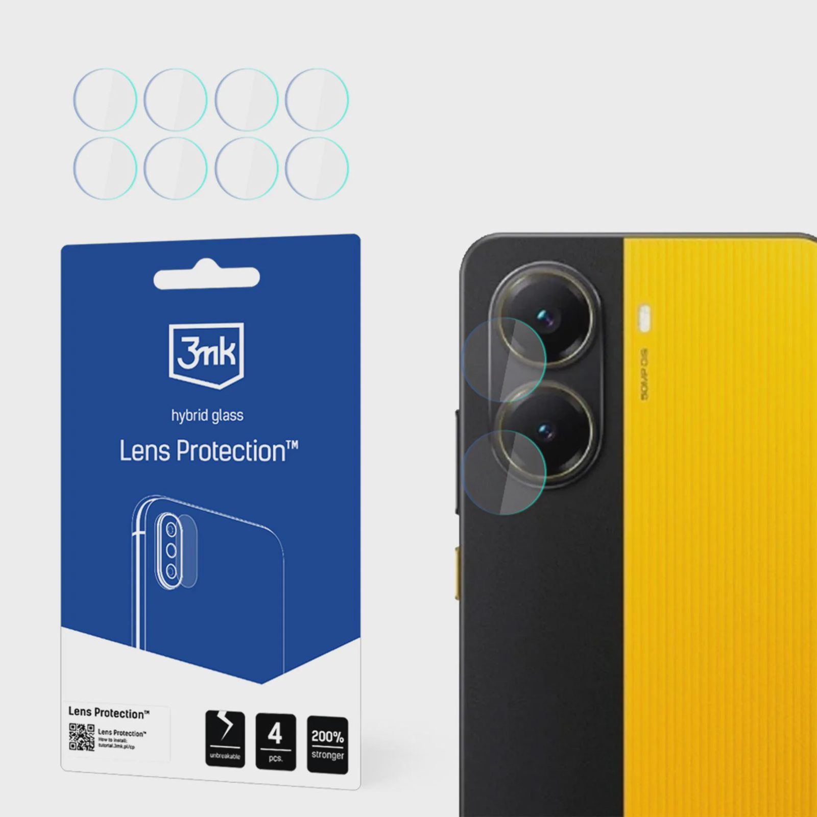 3mk Linsskydd – Hybridglas för kameralinsen till Xiaomi Poco X7 Pro