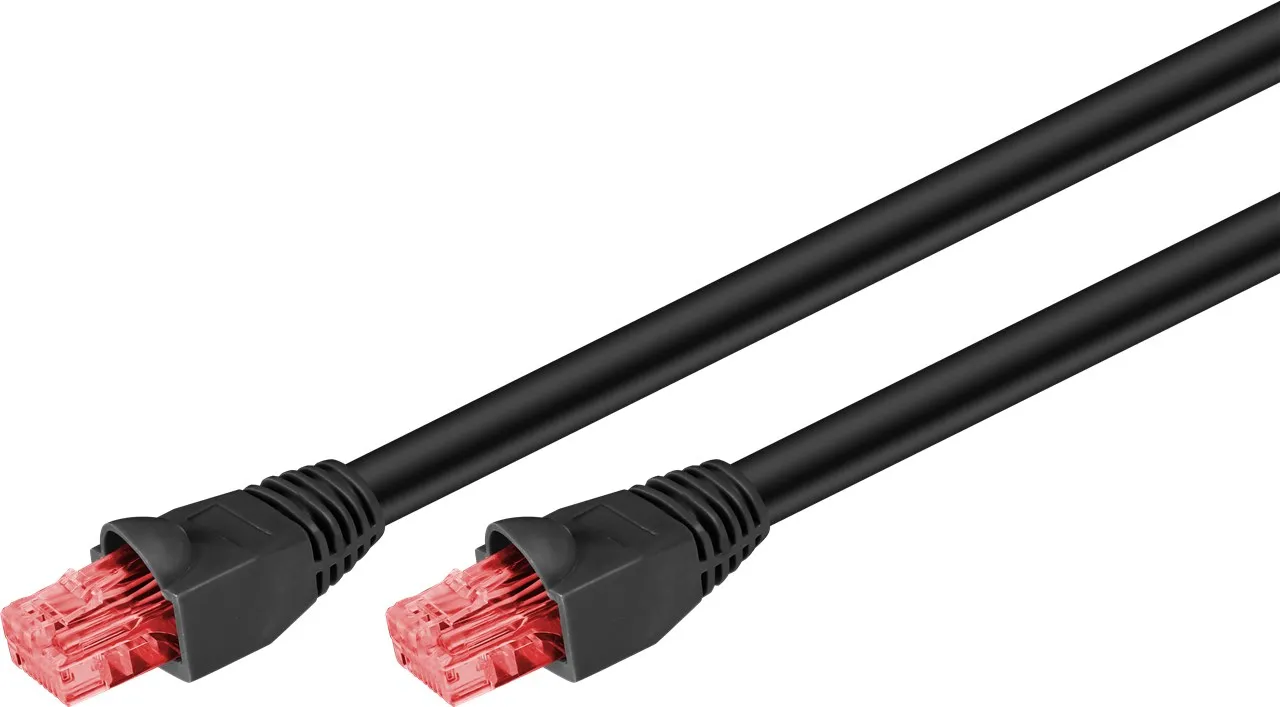 Wentronic goobay - Patchkabel - RJ-45 (M) till RJ-45 (M) - 10 m - UTP - CAT 6 - skärmad, utomhus, robust - svart (55432)