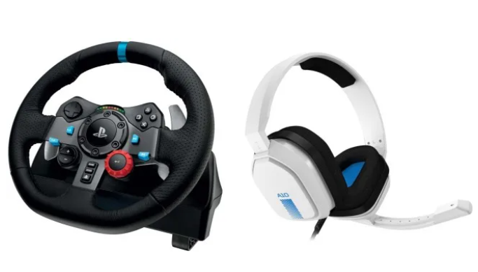 Logitech G29 Driving Force Racing Wheel + Astro A10 PS4 Headset - Vit, bild 3