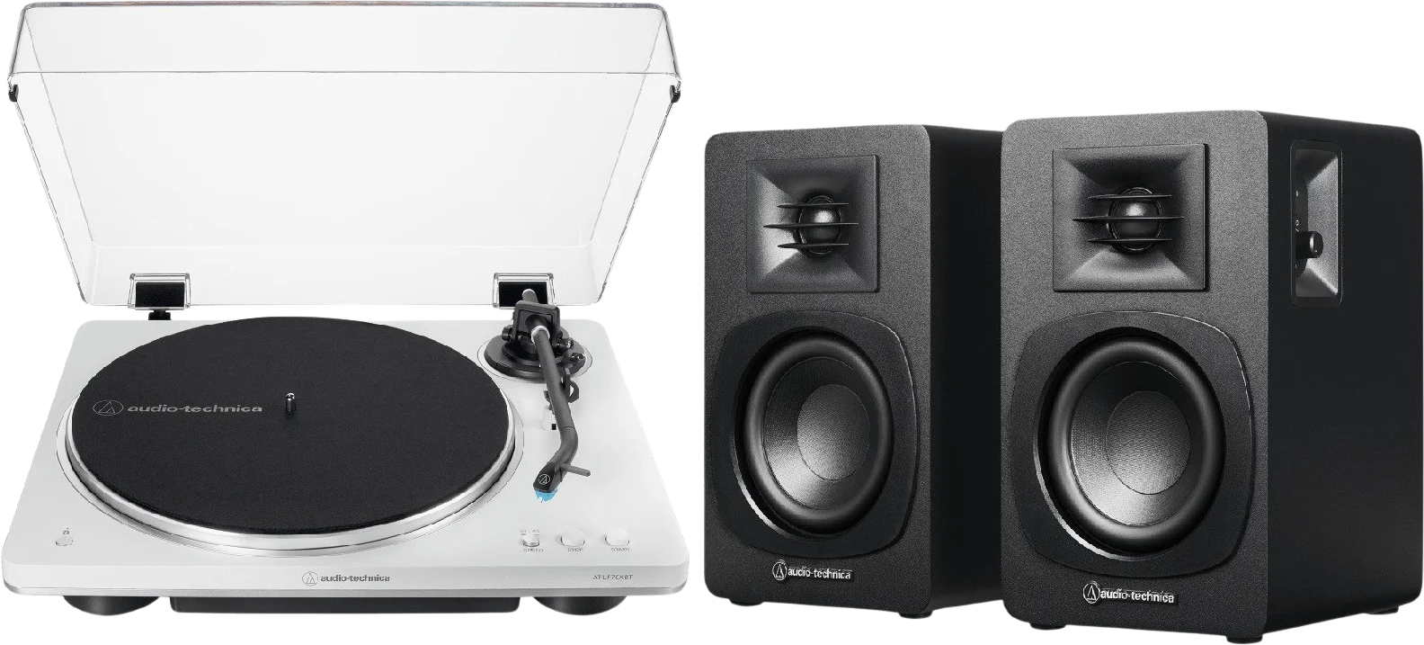 Audio Technica LP70XPT Skivspelare Vit + SP3X Högtalare