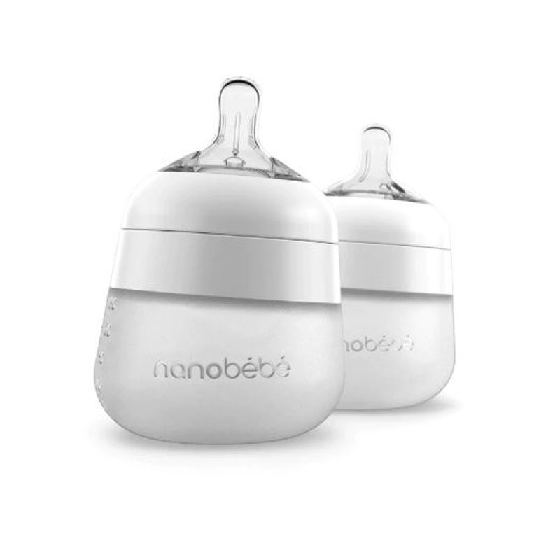 Nanobebe Flexy silikonflaska Anti-kolik 150 ml 2-pack, vit