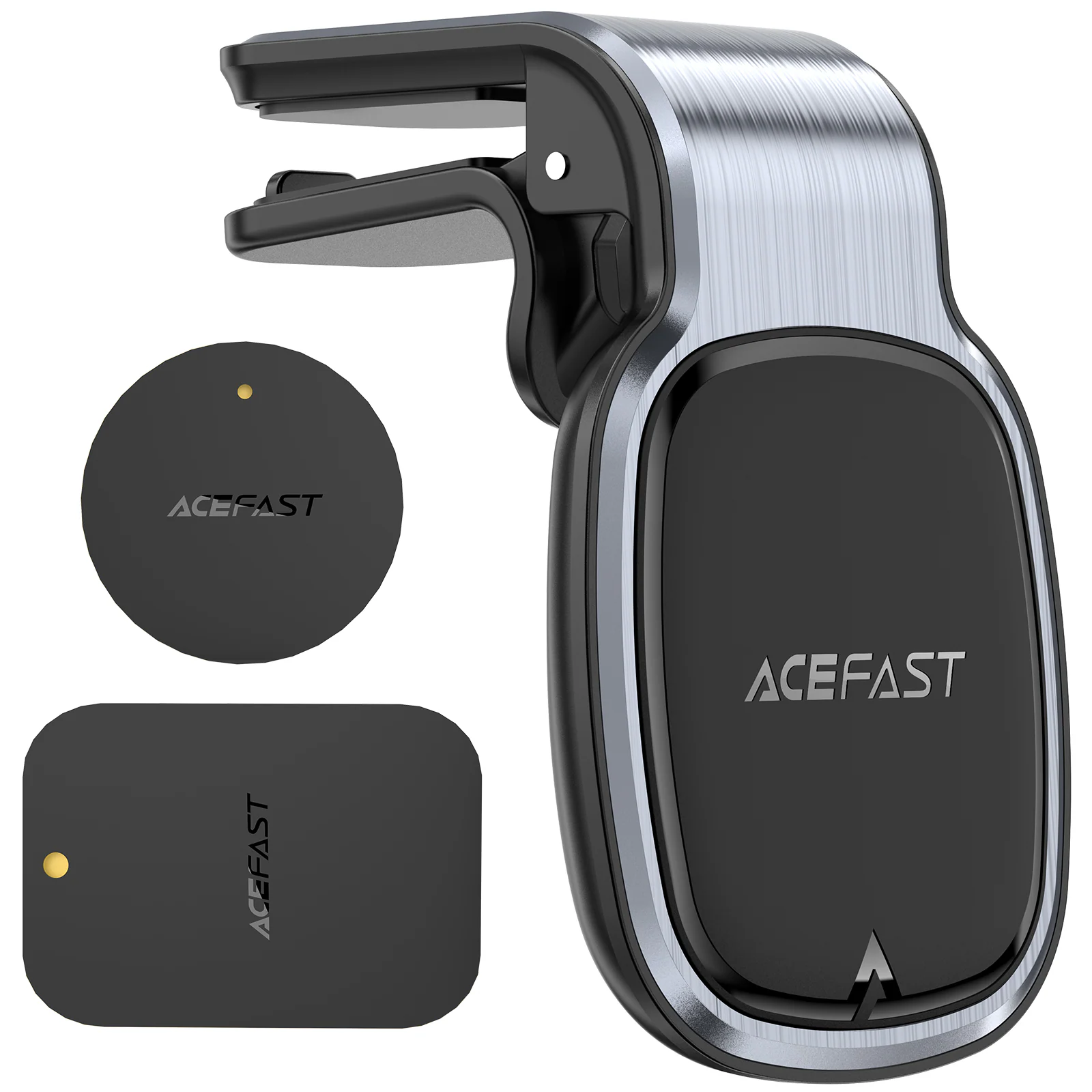 Acefast D16 Magnetiskt luftventilationsfäste för bil - kräver ingen MagSafe - Grå