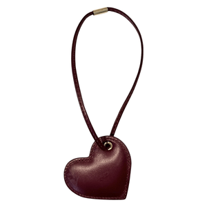 DARK Heart Bag Charm Maroon
