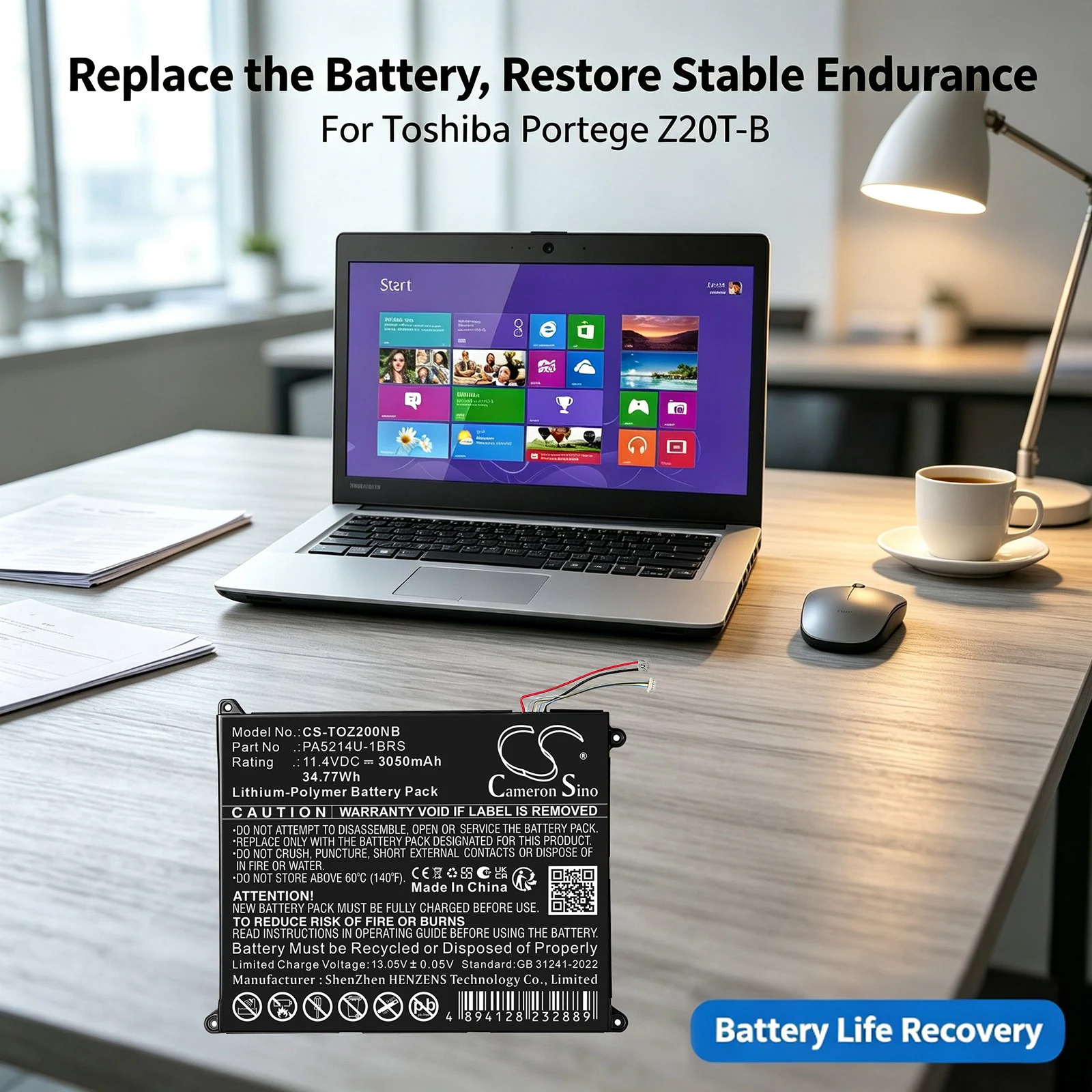 Batteri till Laptop, Bärbar dator för Toshiba Portege Z20T-B-103, Portege Z20T-C-11C m.fl., bild 4