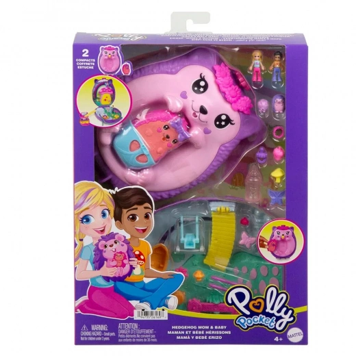 Polly Pocket Wearable Hedgehog Mom & Baby Compact