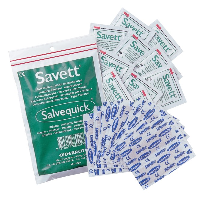 Savett Sårtvättare 10 st och Salvequick Plåster 20 st