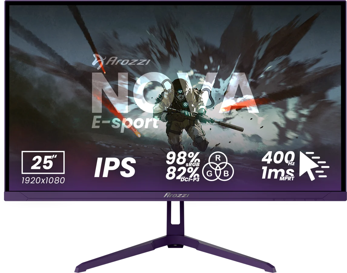 Arozzi Nova 25" E-Sport Purple IPS FHD 400Hz, bild 4