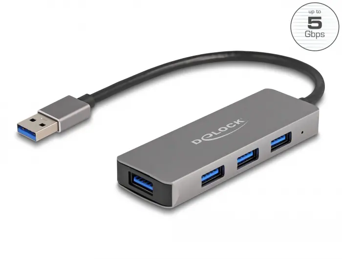 Delock USB-A-hubb 4x USB-A-port, 5 Gbps
